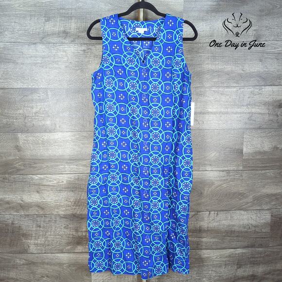 Liz Claiborne Linen Sleeveless Button Front Dress Size S - Picture 1 of 7